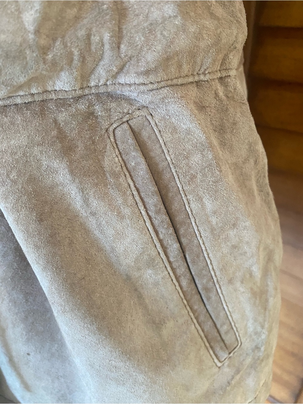 Oleg Cassini Beige, suede tie front vest size 6 - Picture 4 of 12